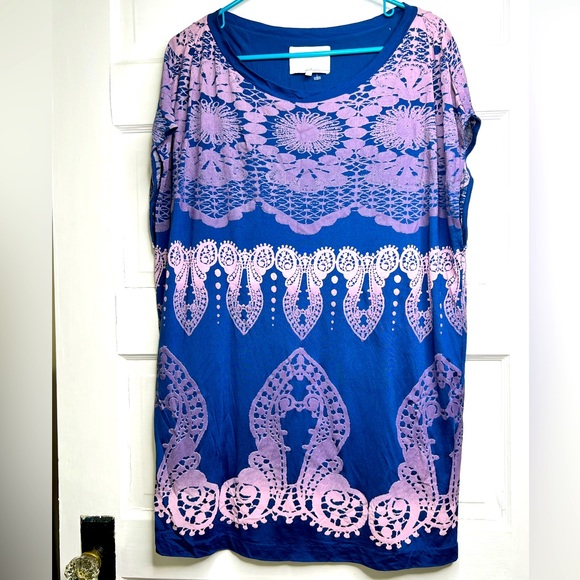 3.1 Phillip LIm Medallion Ombre Knit Tunic Top Small Silk Cotton - Picture 1 of 6